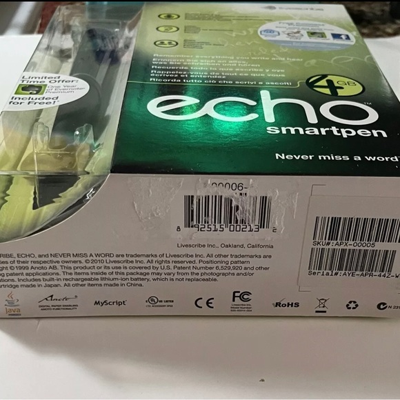Livescribe 4 GB Echo Smartpen Brand New Sealed - Picture 3 of 7
